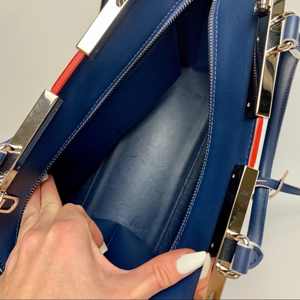 Fendi 3Jours Medium Navy Blue Bag Satchel Purse - Picture 6 of 8